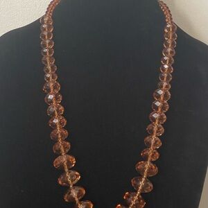 Joan Rivers Amber lucite, acrylic faceted, graduated  beads necklace
